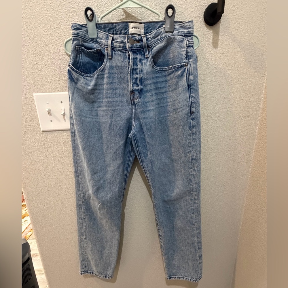 Frame Straight Leg High Waisted Jeans